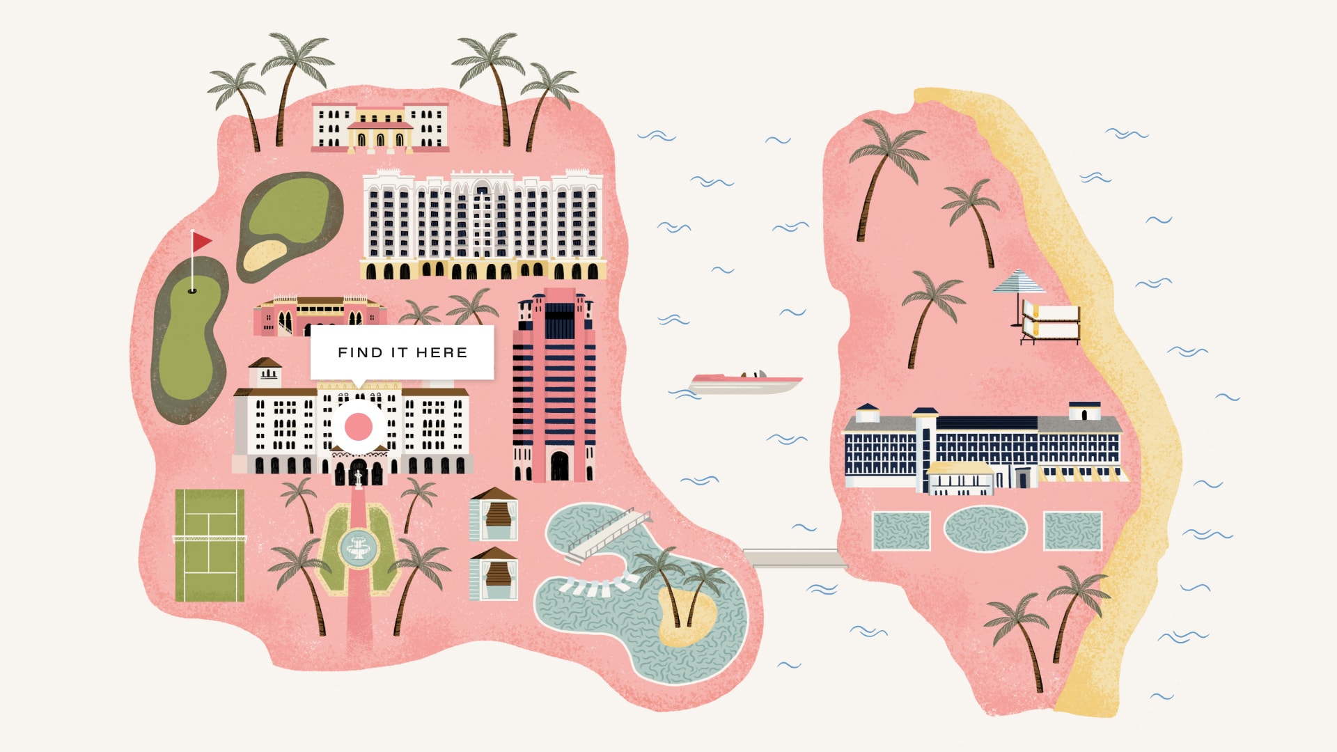 Map showing the location of Principessa Ristorante on the resort